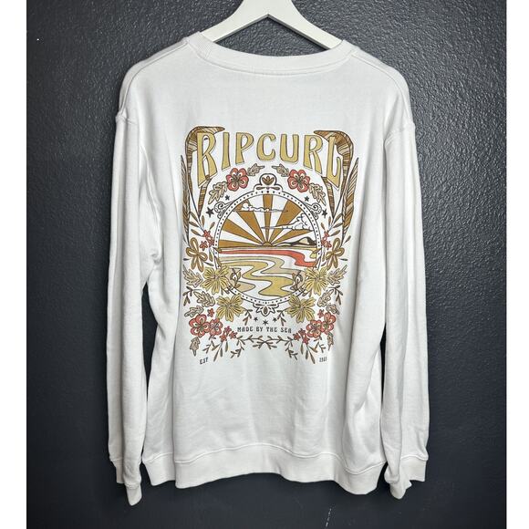 Ripcurl Riptide Relaxed Crew Neck Sweatshirt, Optical White Women's Small NWT - Picture 6 of 11